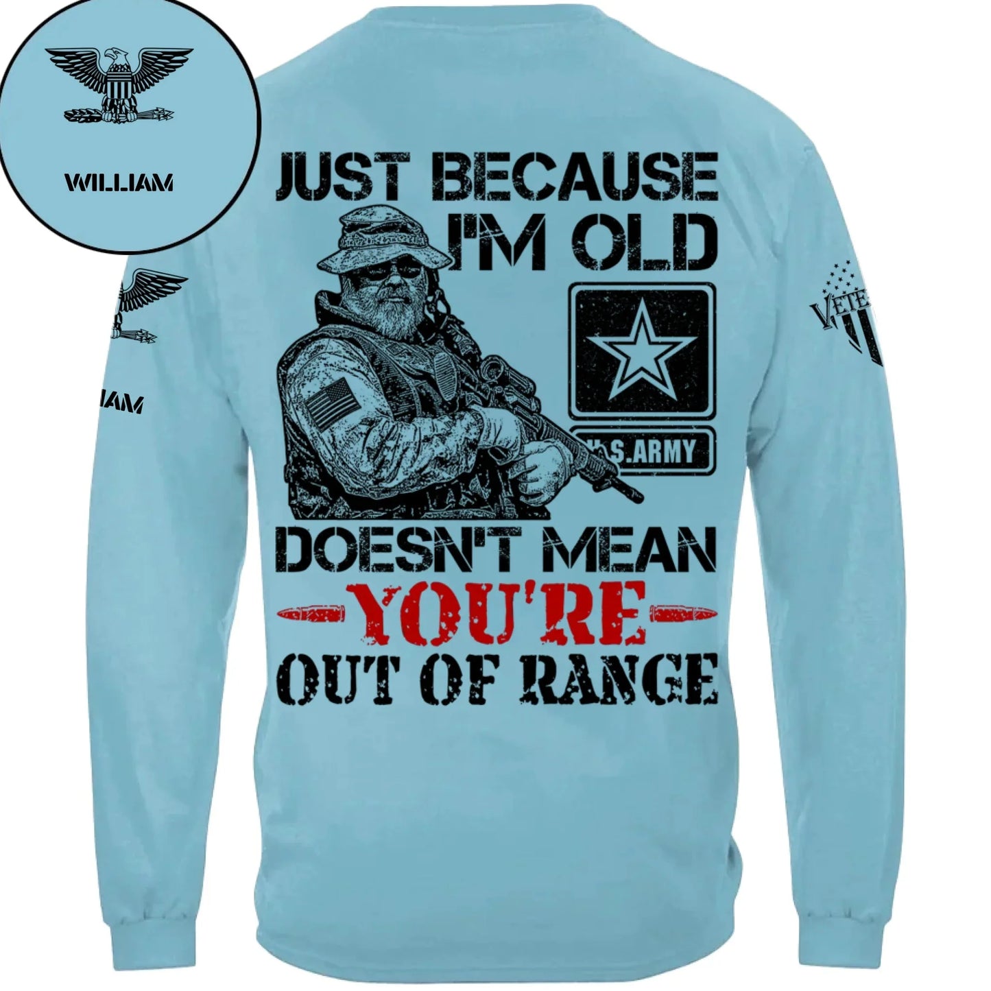Customized Veterans T-shirt - Personalized Military Branch, Rank and Name Veteran Themed Apparel - A Gift For Husband,Family,Veteran
