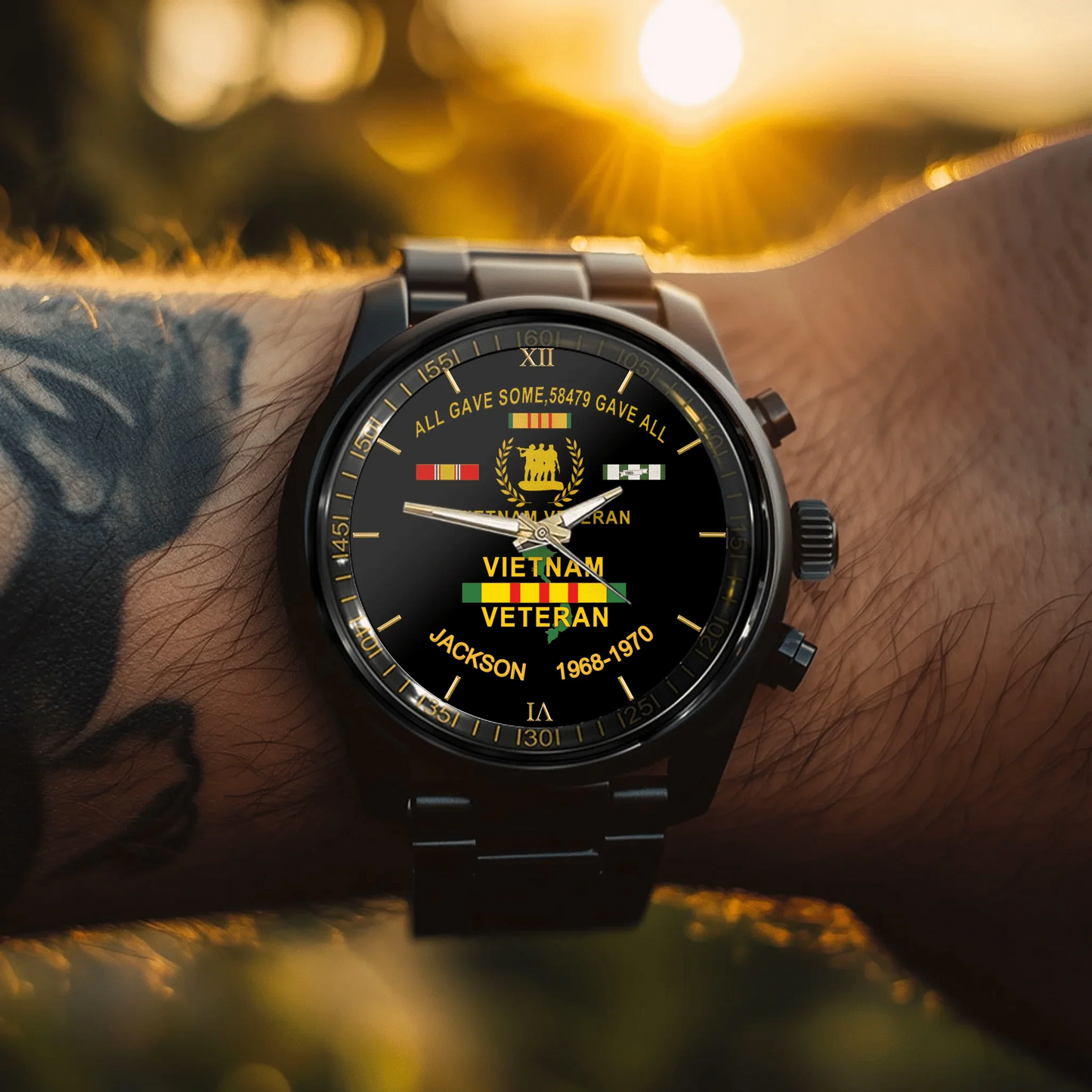 Customized Watch for Vietnam Veterans - Personalize with Name and Year/Period