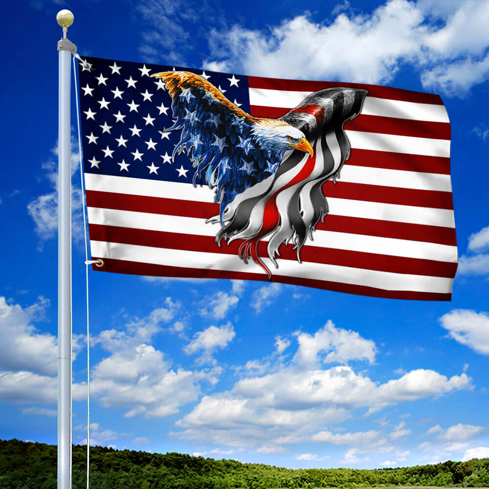 Firefighter Flag. The Thin Red Line Flag American Eagle Flag THB3440GFv3