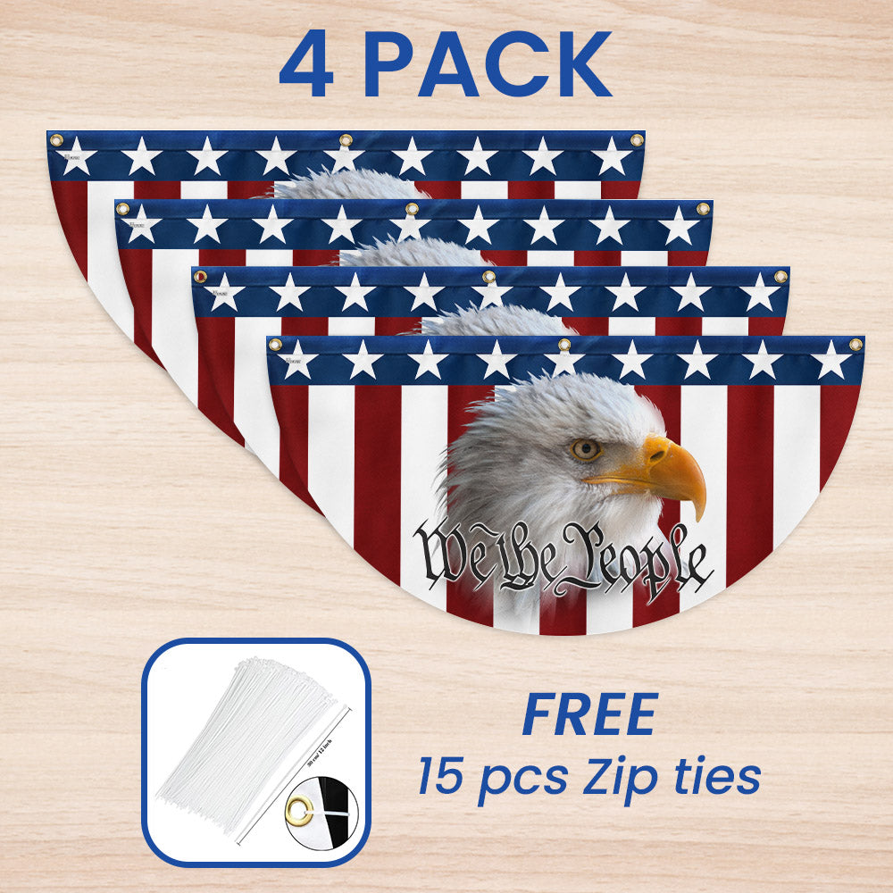 Patriotic Eagle We The People American Non-Pleated Fan Flag MLN3305FL