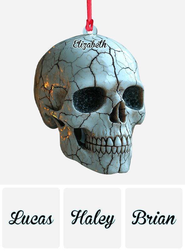 Stunning White Skull - Personalized Skull Ornament