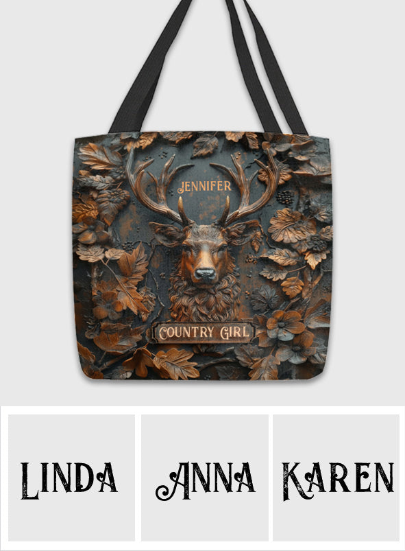 Country Girl - Personalized Hunting Tote Bag