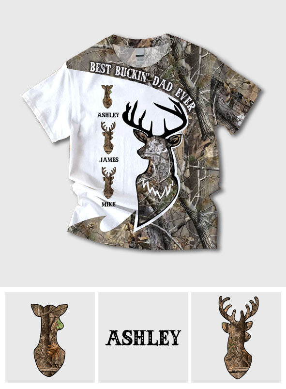Best Bukin' Dad Ever - Personalized Hunting All Over Shirt