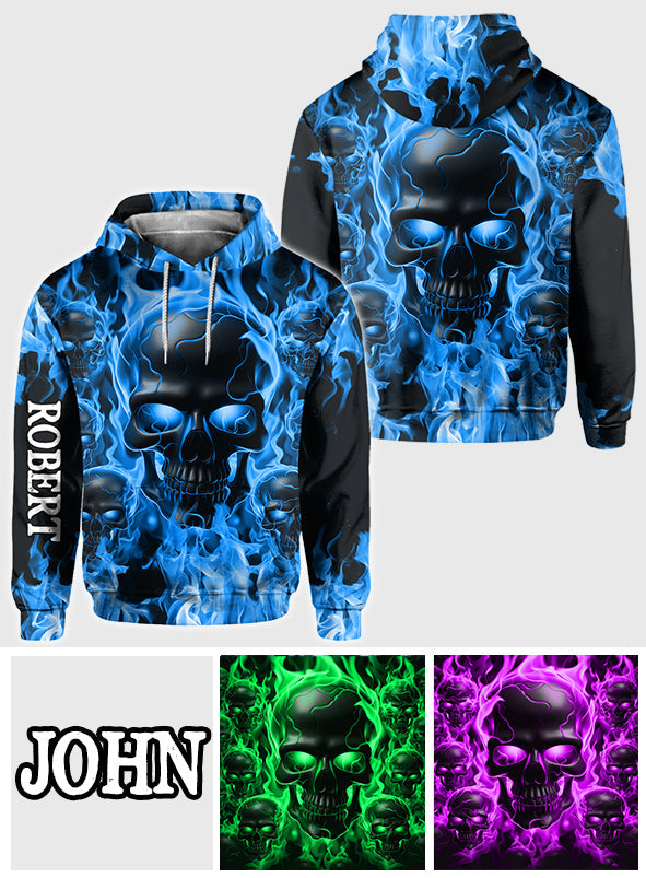 Melted Skull On Fire - Personalized Skull All Over Shirt
