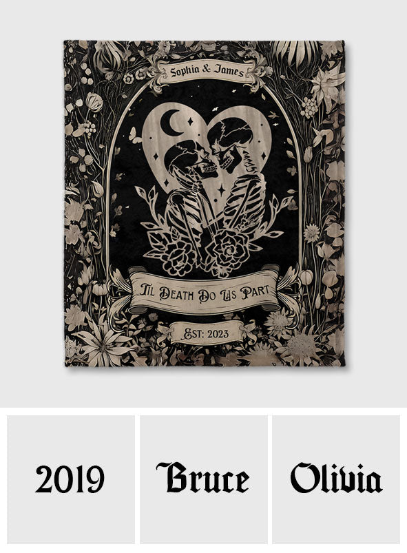 Till Death Do Us Part - Personalized Skull Blanket