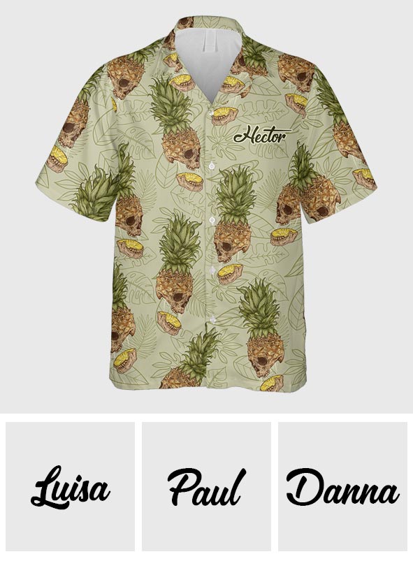 Funny Pineapple Skull - Personalized Skull Hawaiian Shirt