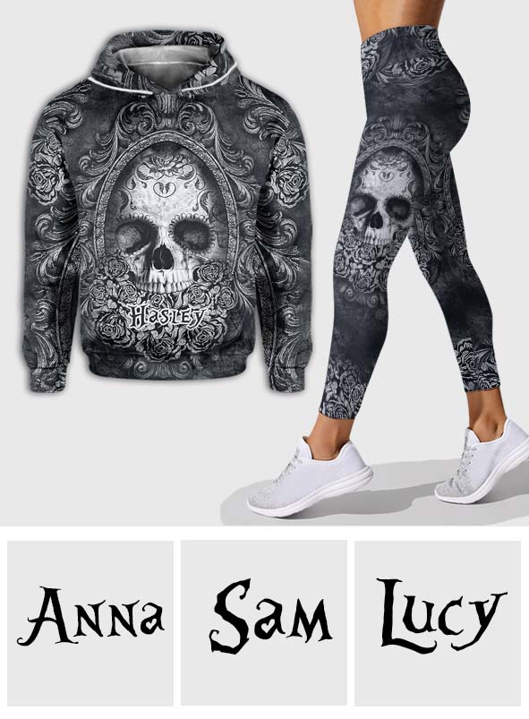 Floral Skull - Personalized Skull Hoodie and Leggings