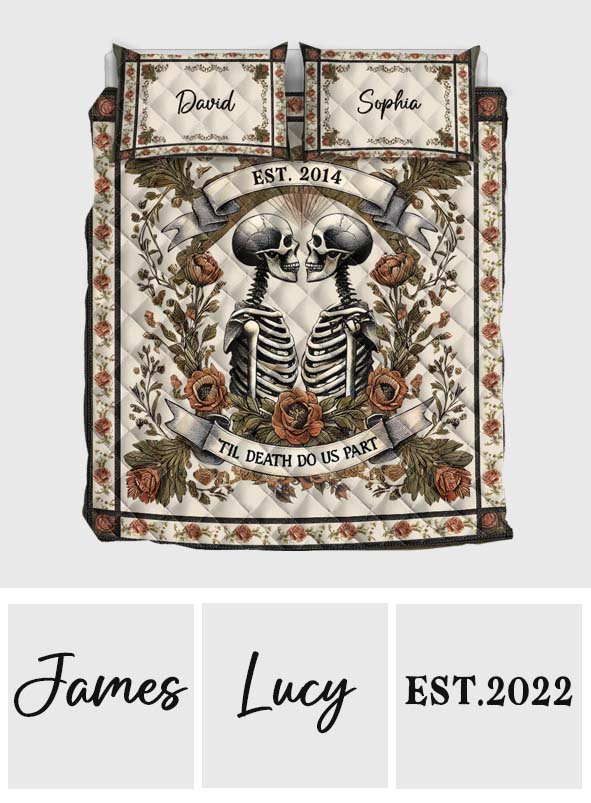 Til Death Do Us Part - Personalized Skull Quilt Set