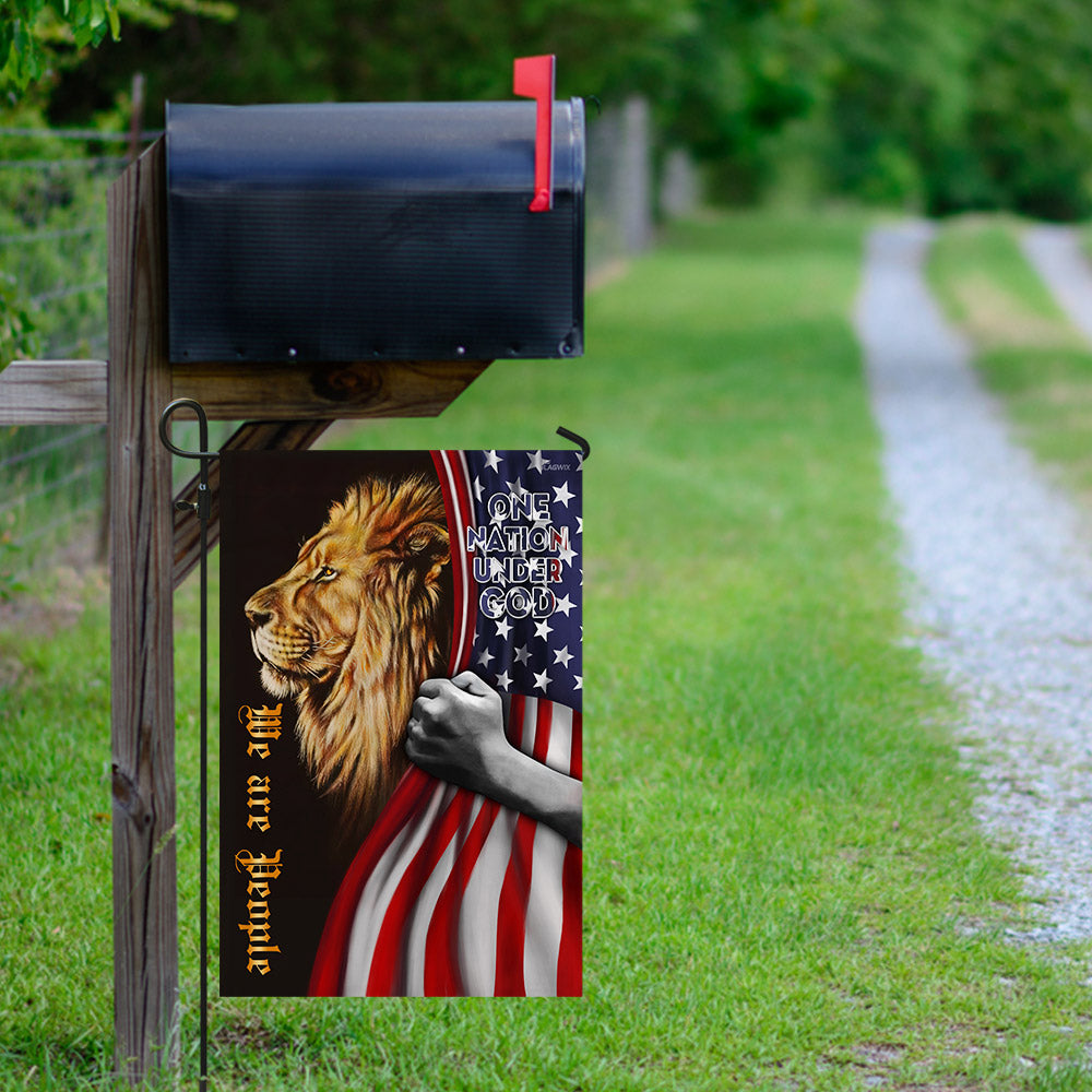 One Nation Under God. Lion American Flag