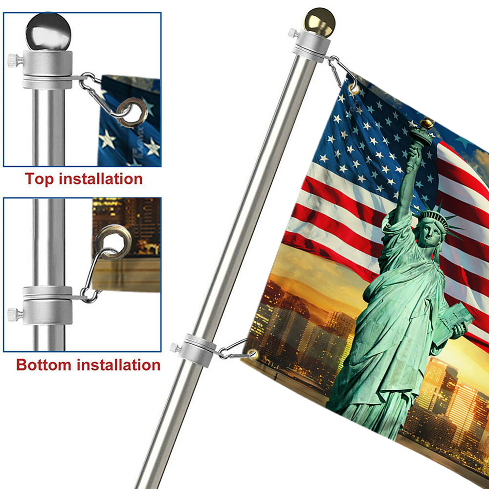 American Pride Eagle Flag Land Of The Free Because Of The Brave Statue Of Liberty Grommet Flag MLN239GF