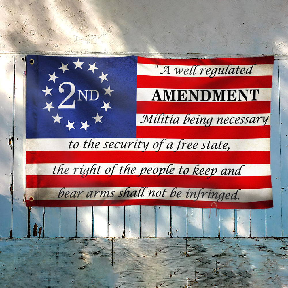 2nd Second Amendment Patriotic American Grommet Flag MLN906GF