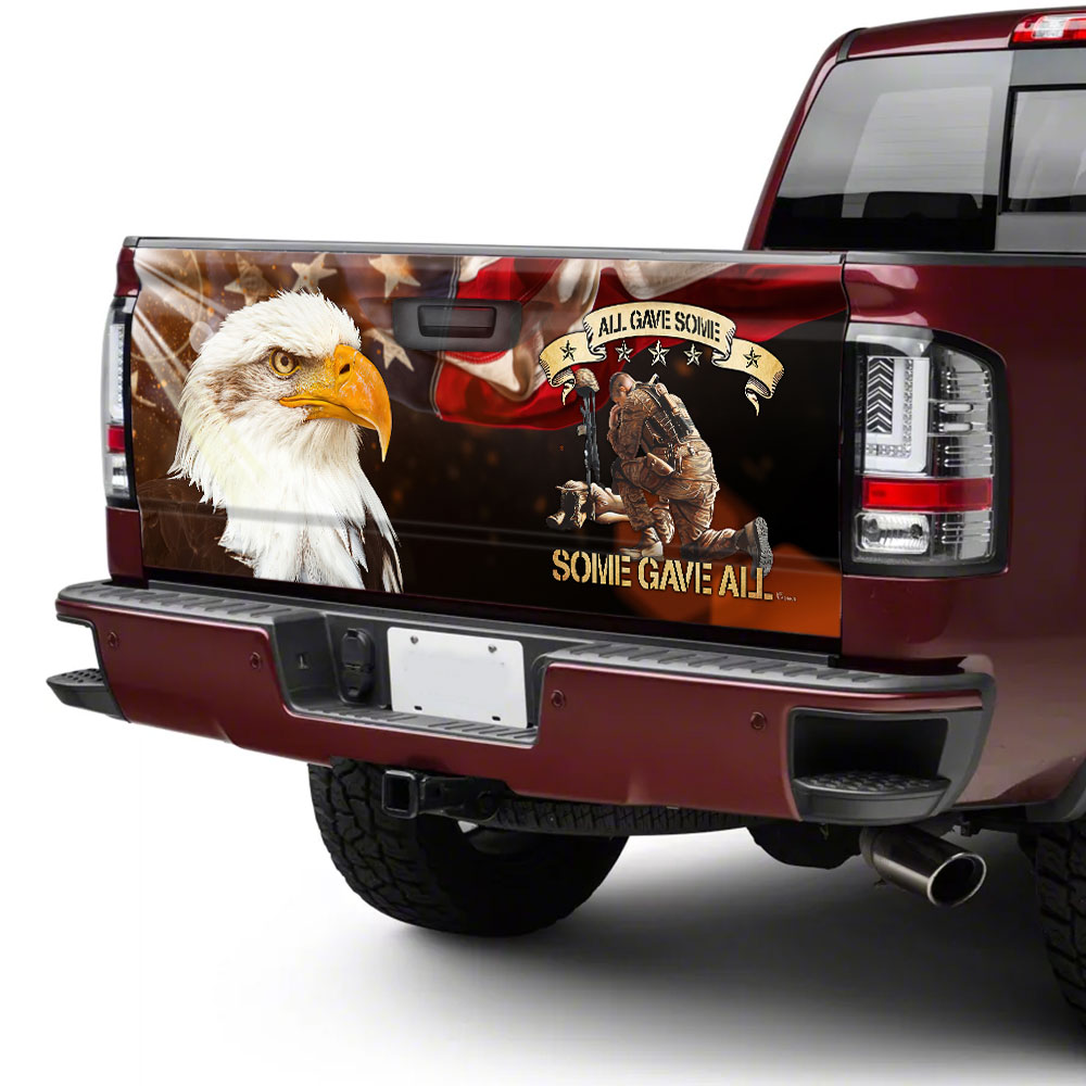 All Gave Some Some Gave All Eagle Veteran Truck Tailgate Decal Sticker Wrap LHA1768TD