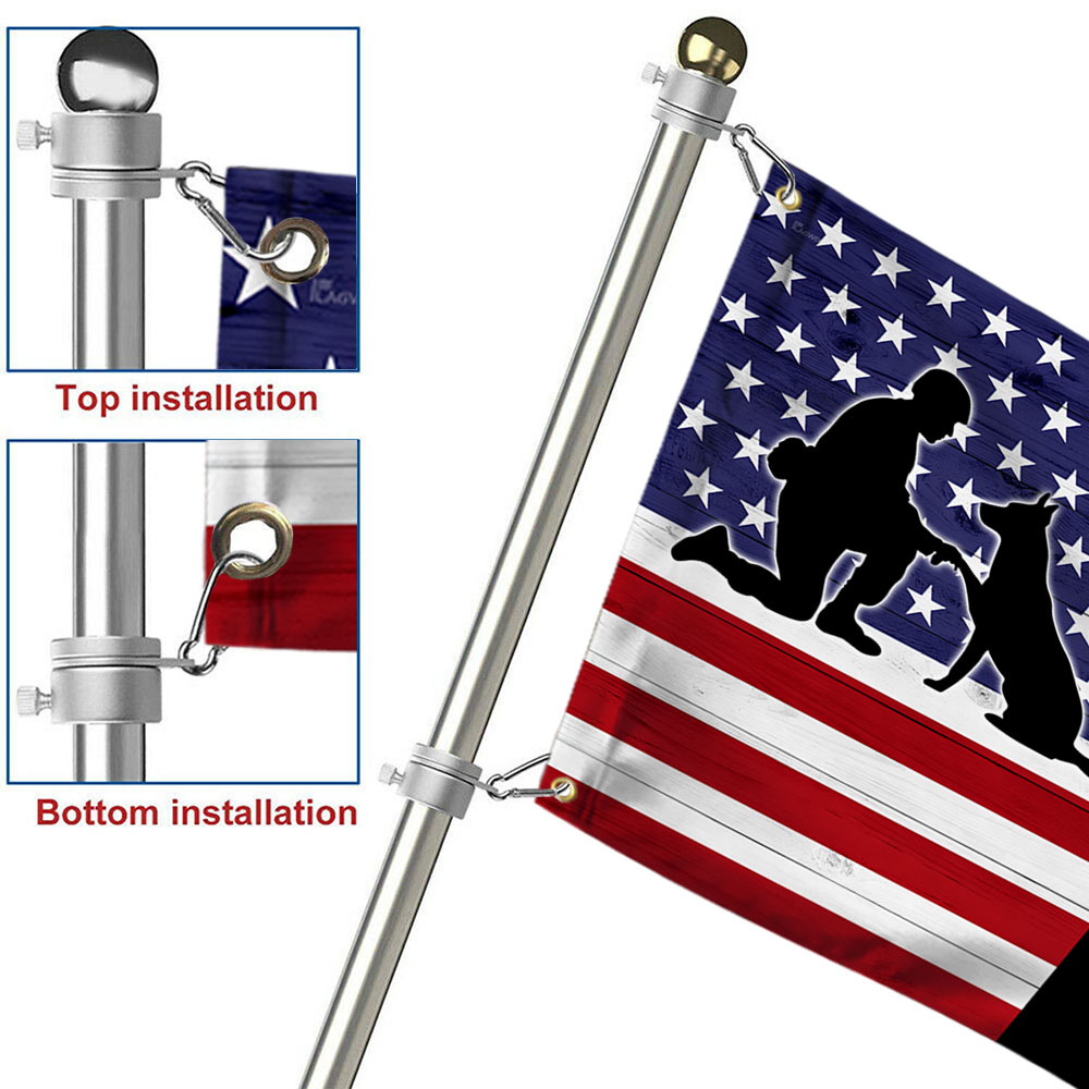 National K9 Veterans Day German Shepherd Grommet Flag QNH12GF