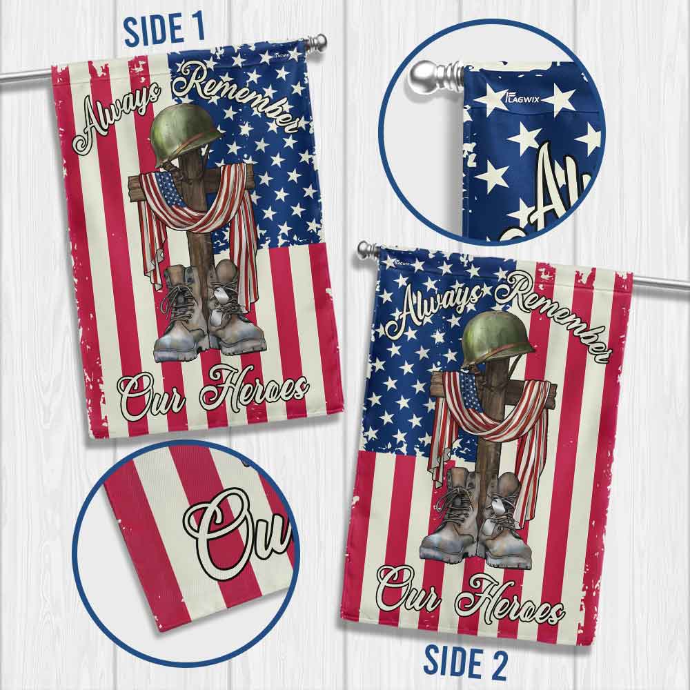 4th of july Independence Day Always Remember Our Heroes Veteran Flag MLN5862DNV