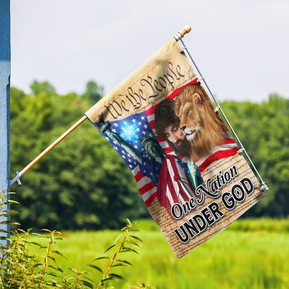 Lion Of Judah Jesus God Patriot One Nation Under God Flag MLN1447F