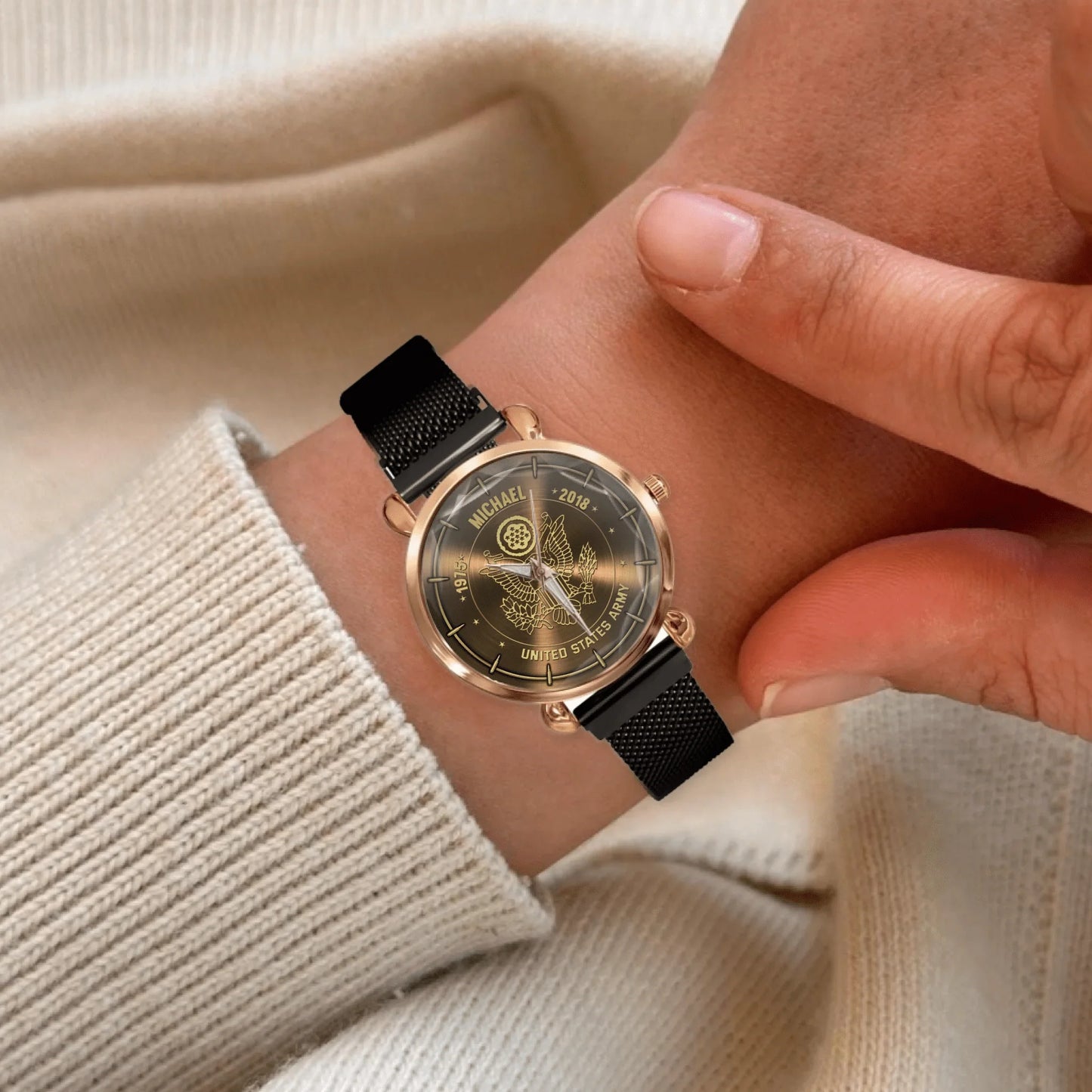 Personalized US Veteran Logo Custom Time Watch – The Perfect Gift for Veterans