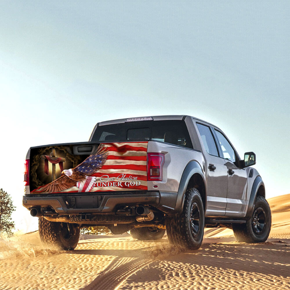 One Nation Under God. American Eagle Truck Tailgate Decal Sticker Wrap THB3124TD