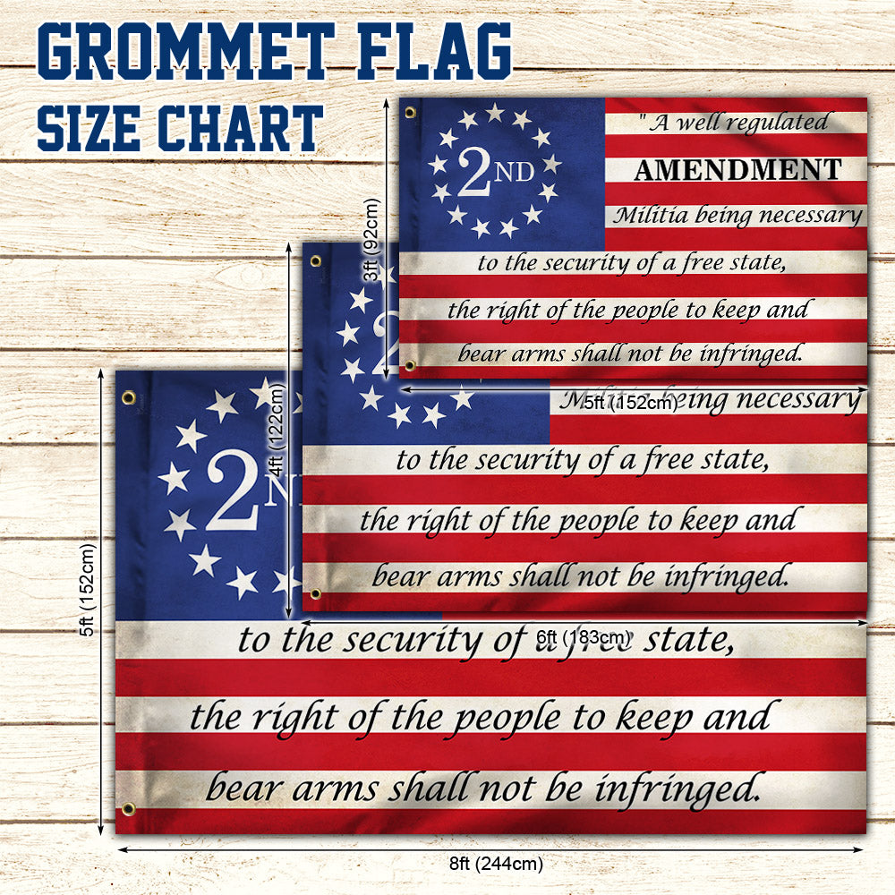 2nd Second Amendment Patriotic American Grommet Flag MLN906GF