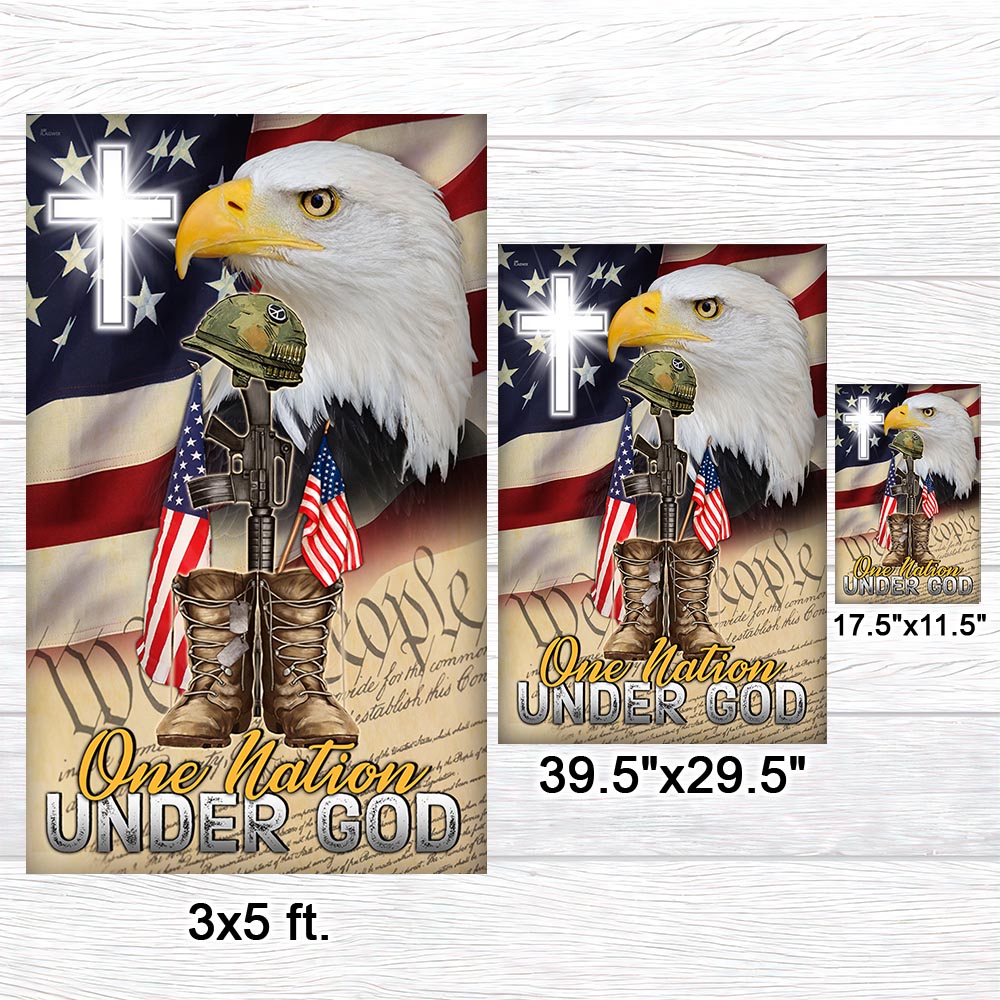 Flagwix American Flag - One Nation Under God, Christian Cross Memorial American Eagle Flag TPT855F