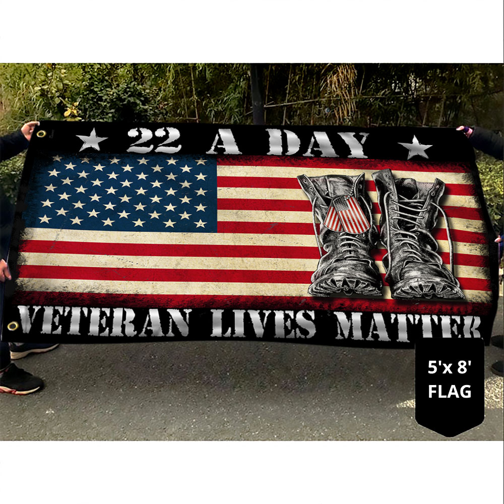 22 A Day Veterans Grommet Flag Veteran Lives Matter TQN495GF