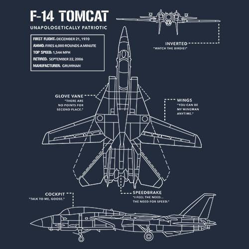 F-14 Tomcat Schematic - T-Shirt