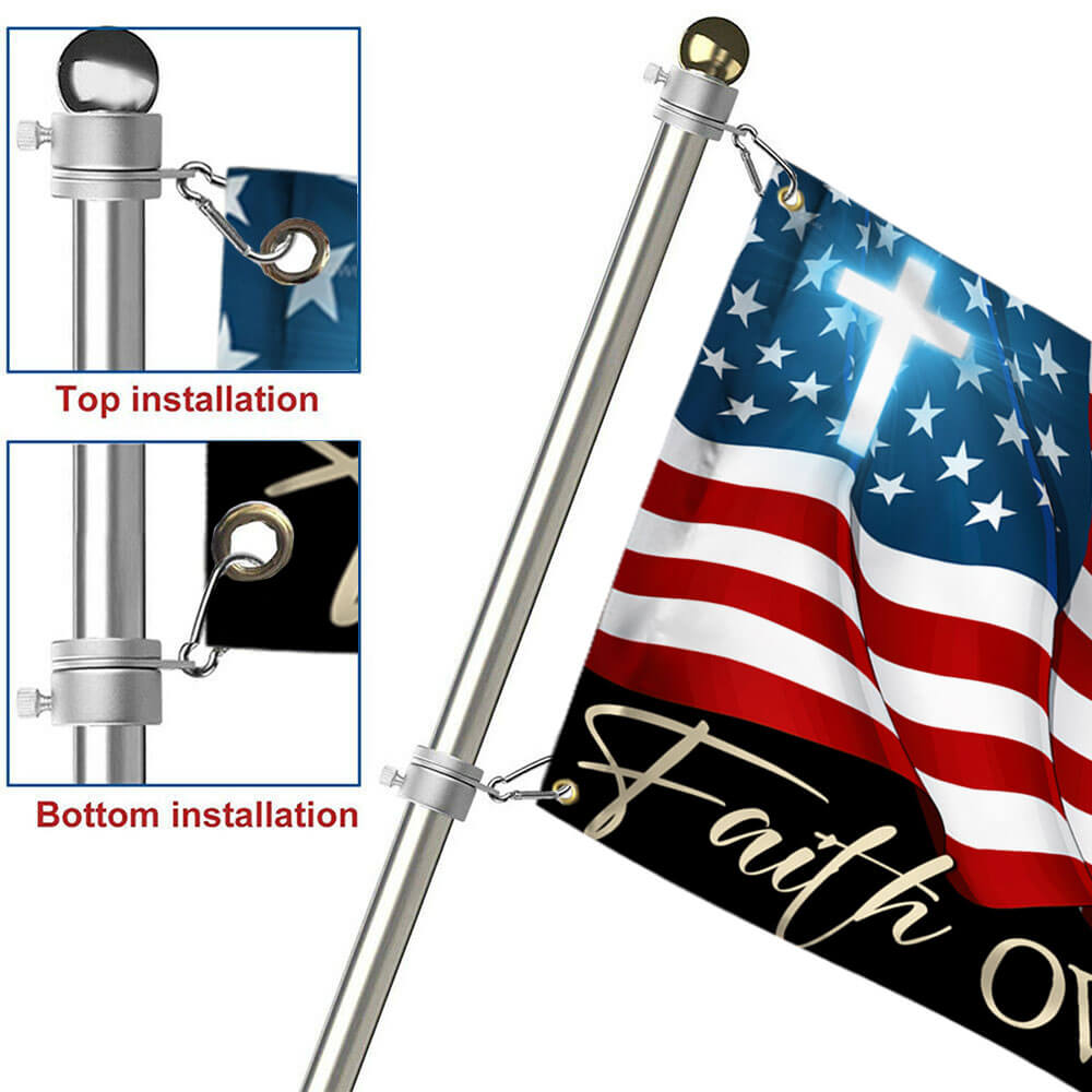 Flagwix American Flag - Faith Over Fear, Jesus Christian Patriotic American Grommet Flag TPT841GFv1