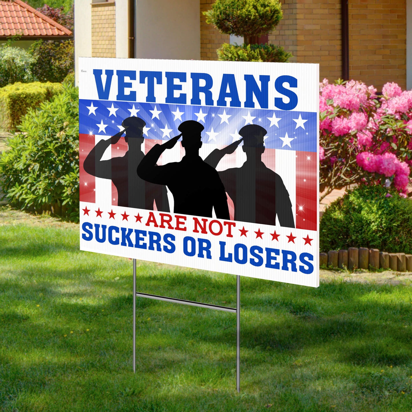 Biden Harris 2024 Yard Sign Veterans Are Not Suckers Or Losers Kamala Harris Yard Sign MLN4206YS