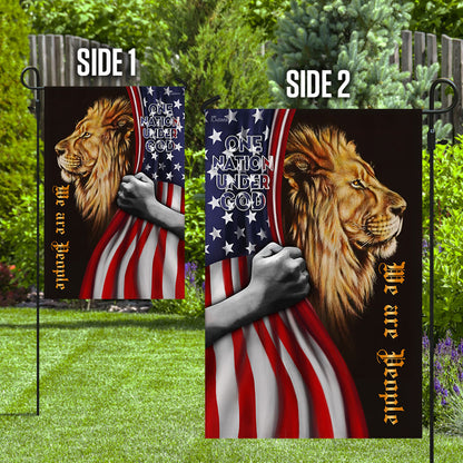 One Nation Under God. Lion American Flag