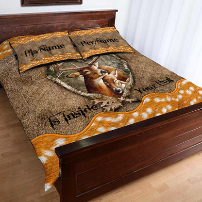 My Favourite Place Is Inside Your Hug - Personalized Couple Hunting Quilt Set With 3D Pattern Print