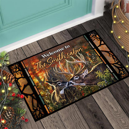 Welcome To Our Cabin - Personalized Hunting Doormat