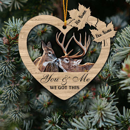 You & Me - Personalized Christmas Hunting Ornament (Printed On Both Sides)