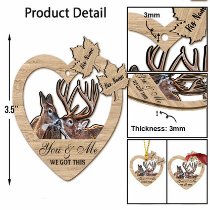 You & Me - Personalized Christmas Hunting Ornament (Printed On Both Sides)