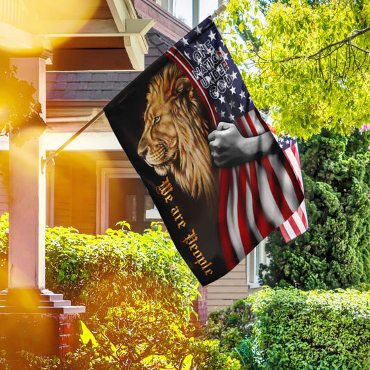 One Nation Under God. Lion American Flag