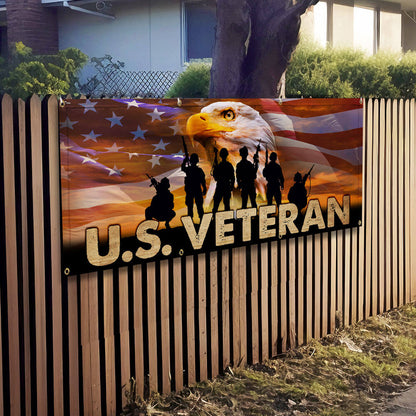 U.S. Veteran Military Fence Banner TQN2655FB