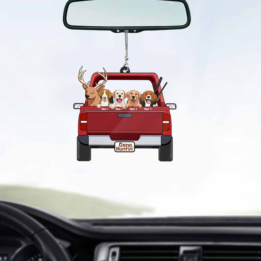 Gone Hunting With My Dogs - Personalized Transparent Car Ornament