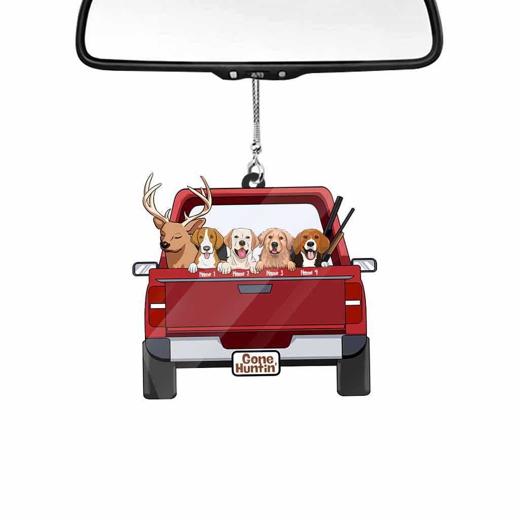 Gone Hunting With My Dogs - Personalized Transparent Car Ornament