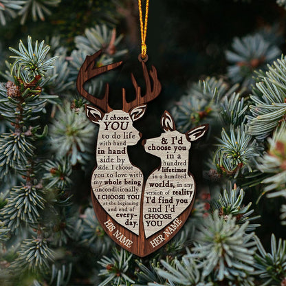I Choose You - Personalized Christmas Hunting Ornament (Printed On Both Sides)