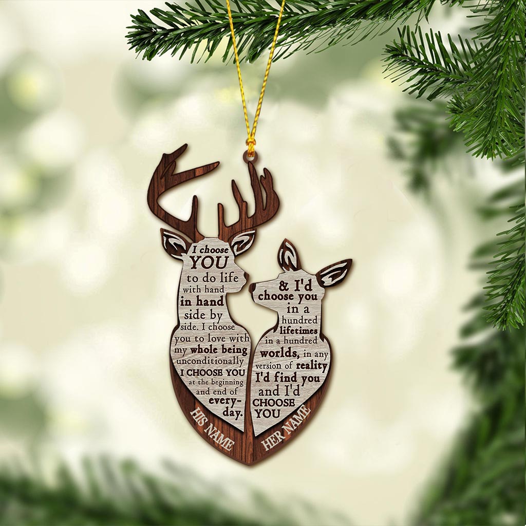 I Choose You - Personalized Christmas Hunting Ornament (Printed On Both Sides)