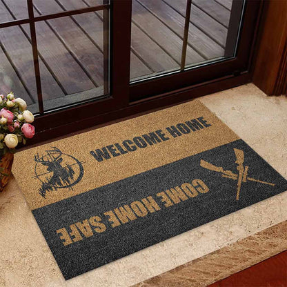 Come Home Safe- Hunting Coir Pattern Print Doormat