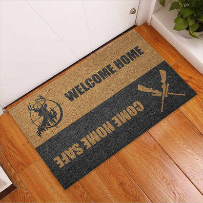 Come Home Safe- Hunting Coir Pattern Print Doormat