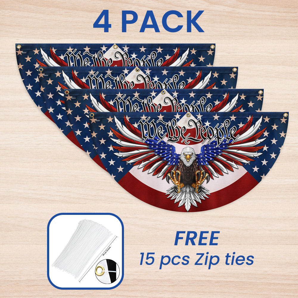 We The People Patriotic Eagle Non-Pleated Fan Flag MLN3356FL