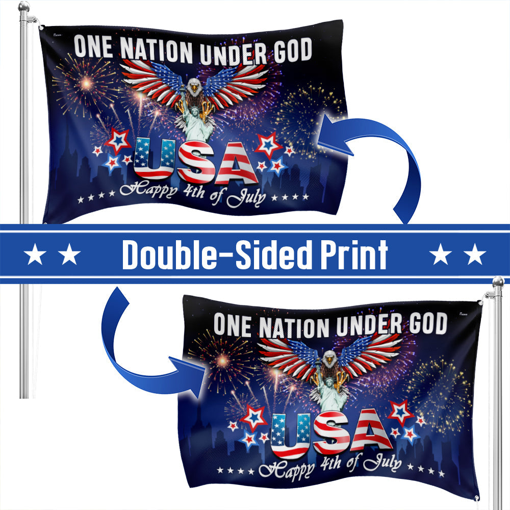 Flagwix American Flag - One Nation Under God 4th of july Patriotic Flag Grommet Flag NNT48NTH