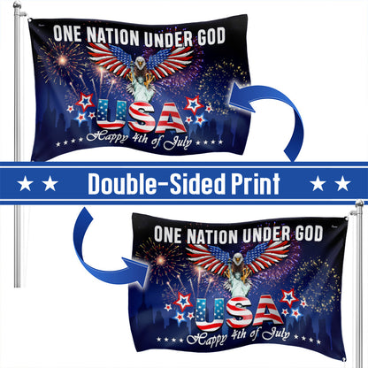 Flagwix American Flag - One Nation Under God 4th of july Patriotic Flag Grommet Flag NNT48NTH
