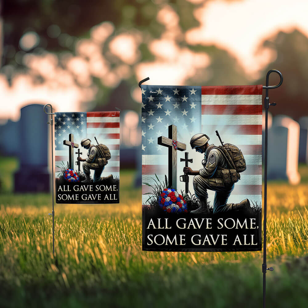 Memorial Day FLAGWIX Veteran Kneeling The Cross  American Soldier All Gave Some Some Gave All Flag MLN2720F