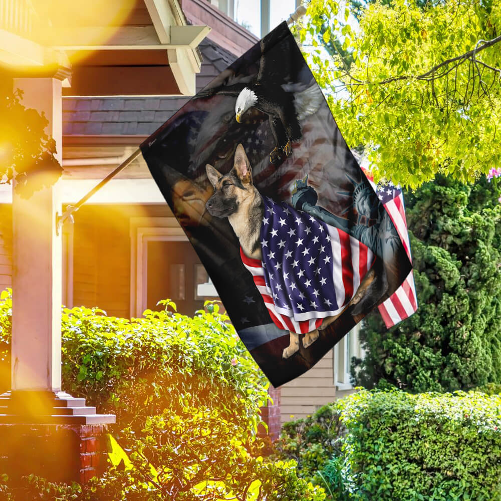 German Shepherd American Patriot Flag
