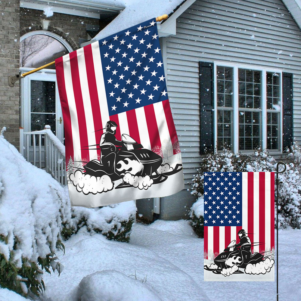 Snowmobile Patriotic American Flag MLN1934F