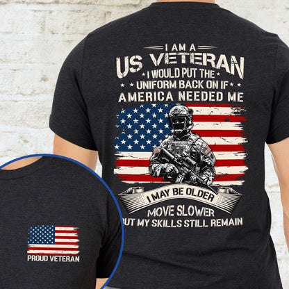 US Veteran I Would Put The Uniform Back On If America Needed Me T-Shirt TQN4167TS