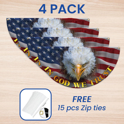 In God We Trust Bald Eagle American Non-Pleated Fan Flag MLN3391FL