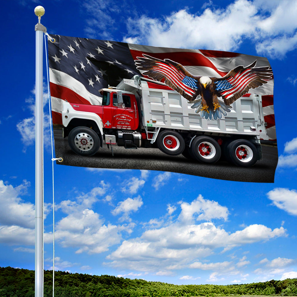 American Truck. Patriot Trucker Amerian Eagle Grommet Flag THN3712GFctv2