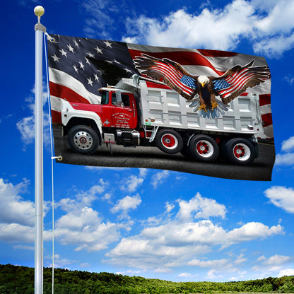 American Truck. Patriot Trucker Amerian Eagle Grommet Flag THN3712GFctv2